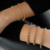 14k Gold | Rolo Bracelet with Lobster Clasp | 3mm - 8mm