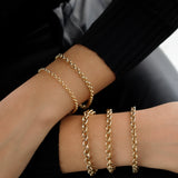 14k Gold | Rolo Bracelet with Lobster Clasp | 3mm - 8mm