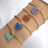 14k Gold | Curb Bracelet with Heart Charm