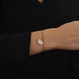 14k Gold | Curb Bracelet with Heart Charm