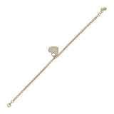 14k Gold | Curb Bracelet with Heart Charm