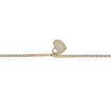 14k Gold | Curb Bracelet with Heart Charm