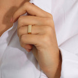 14k Gold | Wide Band Engravable Ring