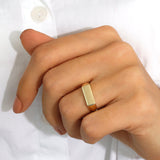 14k Gold | Wide Band Engravable Ring