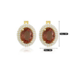 14k Gold | Diaspore Paved Oval Earrings