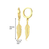 14k Gold | Feather Drop Earrings