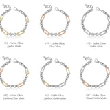 14k Gold | Multi Color Paperclip & Round Link Bracelet