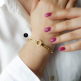 14k Gold | Paperclip Bracelet with Sailor Clasp