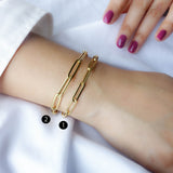 14k Gold | Paperclip Bracelet with Sailor Clasp