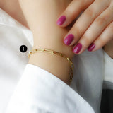 14k Gold | Paperclip Bracelet with Sailor Clasp