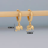 14k Gold | Elephant Drop Dangle Earrings