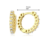 14k Gold | Surface Prong Setting CZ Gemstone Hoop Earrings