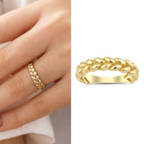 14k Gold | Bold Braid Textured Rope Ring