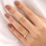 14k Gold | Bold Braid Textured Rope Ring