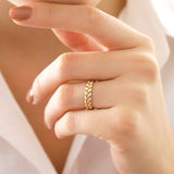 14k Gold | Bold Braid Textured Rope Ring