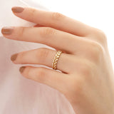 14k Gold | Bold Braid Textured Rope Ring