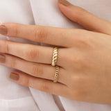 14k Gold | Twisted Dome Rope Ring