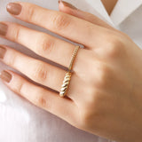 14k Gold | Twisted Dome Rope Ring