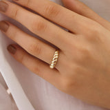 14k Gold | Twisted Dome Rope Ring