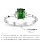 8k - 14k - 18k Gold | Baguette Cut Emerald Ring with Diamonds