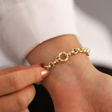 14k Gold | 3 Color Graduated Rolo Bracelet