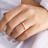 14k Gold | Stick Band Engravable Ring