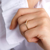 14k Gold | Stick Band Engravable Ring