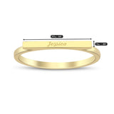 14k Gold | Stick Band Engravable Ring