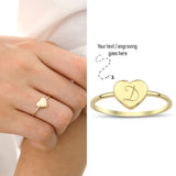 14k Gold | Engravable Heart Ring