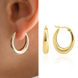 14k Gold | Bold Oval Hoop Earrings