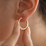 14k Gold | Bold Oval Hoop Earrings