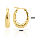 14k Gold | Bold Oval Hoop Earrings