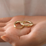 14k Gold | Bold Oval Hoop Earrings