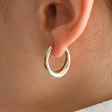 14k Gold | Bold Oval Hoop Earrings