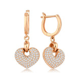 14k Gold | Puffy Heart Dangle Earrings