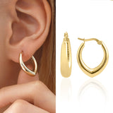 14k Gold | Tapered Dome Hoop Earrings