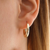 14k Gold | Tapered Dome Hoop Earrings