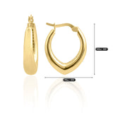 14k Gold | Tapered Dome Hoop Earrings