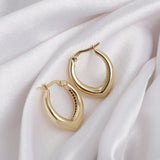 14k Gold | Tapered Dome Hoop Earrings