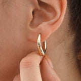 14k Gold | Tapered Dome Hoop Earrings