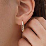 14k Gold | Tapered Dome Hoop Earrings