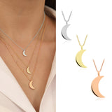 14k Gold | 3D Crescent Moon Necklace