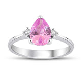 8k - 14k - 18k Gold | Teardrop Cut Pink Sapphire Ring with Diamonds