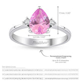 8k - 14k - 18k Gold | Teardrop Cut Pink Sapphire Ring with Diamonds