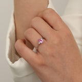 8k - 14k - 18k Gold | Teardrop Cut Pink Sapphire Ring with Diamonds