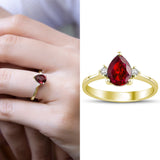 8k - 14k - 18k Gold | Teardrop Cut Pink Sapphire Ring with Diamonds