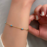 14k Gold | Turquoise Dainty Bracelet