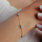 14k Gold | Turquoise Dainty Bracelet