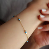 14k Gold | Turquoise Dainty Bracelet