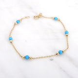 14k Gold | Turquoise Dainty Bracelet